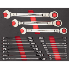 Set di chiavi combinate a cricchetto MAX BITE™ in modulo morbido