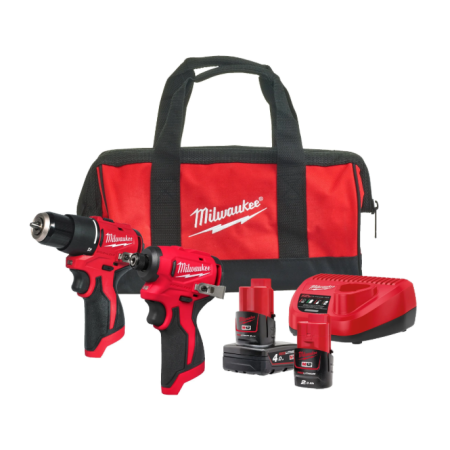 Kit M12™ Brushless Trapano a percussione + Avvitatore ad impulsi 1/4 Hex (12V)