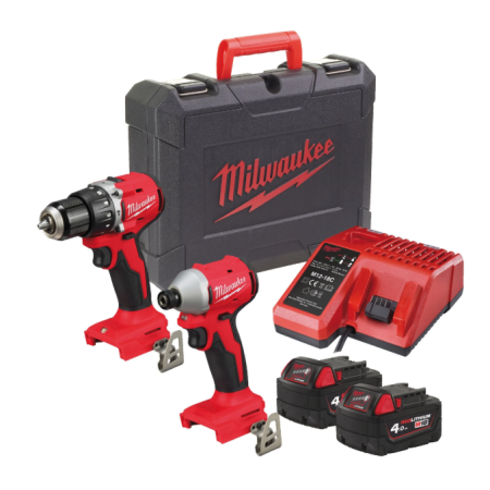 Kit M18™ Compact brushless Trapano a percussione + Avvitatore ad impulsi ¼" Hex (18V)