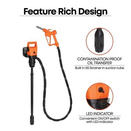 Pompa elettrica fluidi come diesel L 12V GROZ