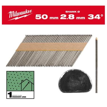 Chiodi 34° - Testa D 34° D-Head 50 mm / SS / B / SC1 - 2.200 pc