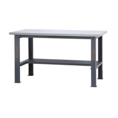Banco da lavoro semplice con piano MDF rivestito in acciaio inox, lunghezza 1,6 m BETA  C58BC-X1,6