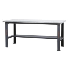 Banco da lavoro semplice con piano MDF rivestito in acciaio inox, lunghezza 2,1 m BETA C58BC-X2,1