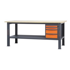 Banco da lavoro 2,1 m con piano in legno e 4 cassetti BETA C58BC-W2,1 4C