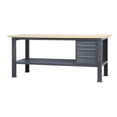 Banco da lavoro 2,1 m con piano in legno e 4 cassetti BETA C58BC-W2,1 4C 2