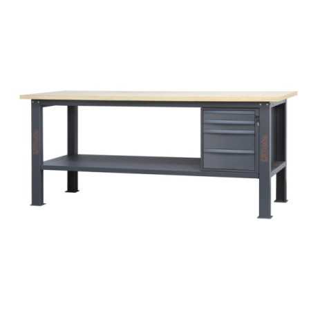 Banco da lavoro 2,1 m con piano in legno e 4 cassetti BETA C58BC-W2,1 4C