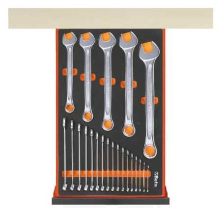 Banco da lavoro 2,1m con piano MDF rivestito in acciaio inox, 8 cassetti e anta BETA C58BC-X2,1 8CA