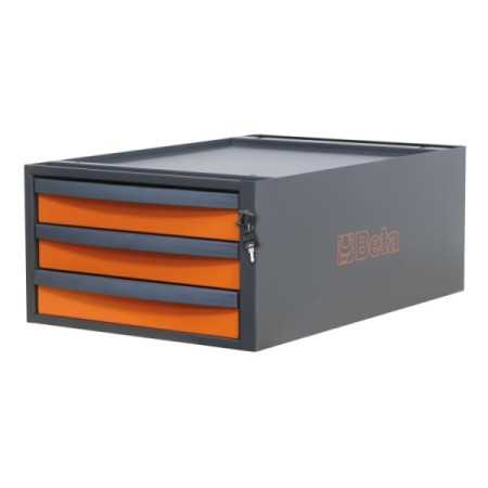 Cassettiera altezza 257 mm con 3 cassetti, per banchi componibili C58BC BETA C58CS 3C