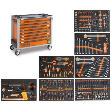Cassettiera mobile Beta Worker BW 2400S XL9/E-XL con 9 cassetti e 487 utensili inclusi