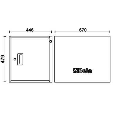 Modulo altezza 479 mm con anta, per banchi componibili C58BC BETA C58MA
