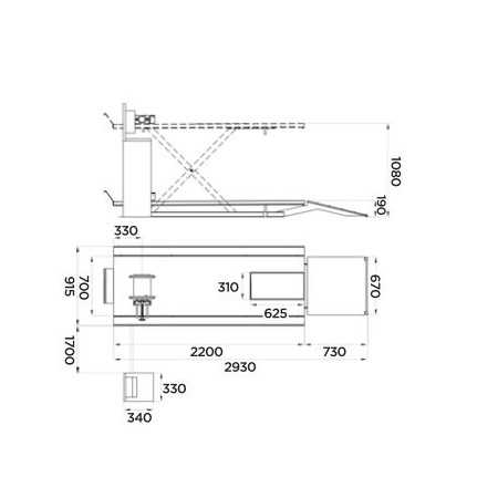 Sollevatore per moto con pompa elettroidraulica OMCN portata 500Kg Limited Edition
