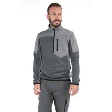 Felpa zip corta, 80% cotone, 20% poliestere, 280 g, antracite/grigio chiaro BETA 7643G