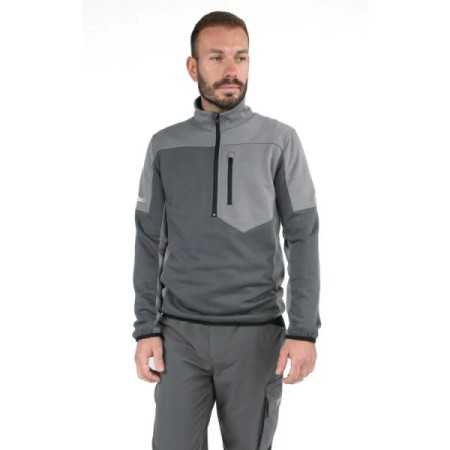 Felpa zip corta, 80% cotone, 20% poliestere, 280 g, antracite/grigio chiaro BETA 7643G