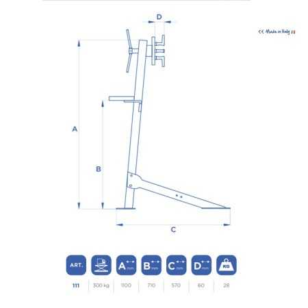 Cavalletto rotativo per motori portata Kg300 OMCN 111