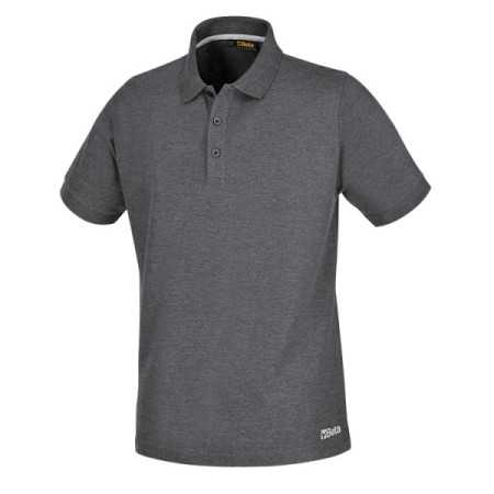 Polo work in cotone piquet 200g, con 3 bottoni, grigio melange BETA 7552G