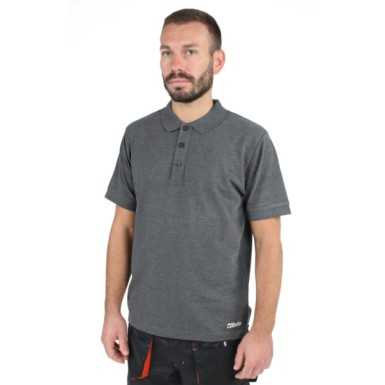 Polo work in cotone piquet 200g, con 3 bottoni, grigio melange BETA 7552G
