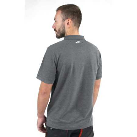 Polo work in cotone piquet 200g, con 3 bottoni, grigio melange BETA 7552G