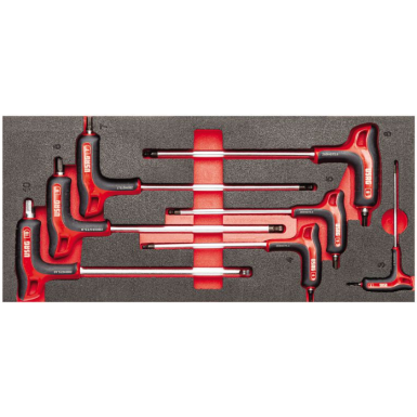 Modulo in spugna bicolore assortito chiavi maschio esagonale sferica (7 pz) 519 M 280HGTS L
