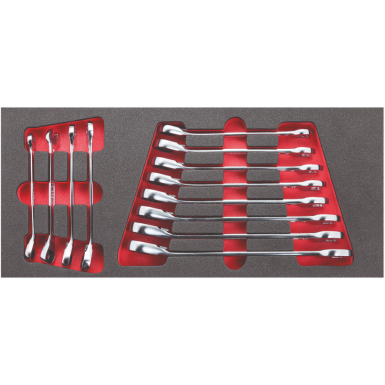 Modulo in spugna bicolore assortito chiavi combinate a cricchetto (12 pz) 519 M 285KA_L