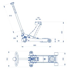 Sollevatore idraulico a carrello OMCN 3000 2T 2