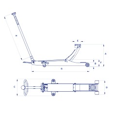 Sollevatore idraulico a carrello OMCN 3020 3T 2