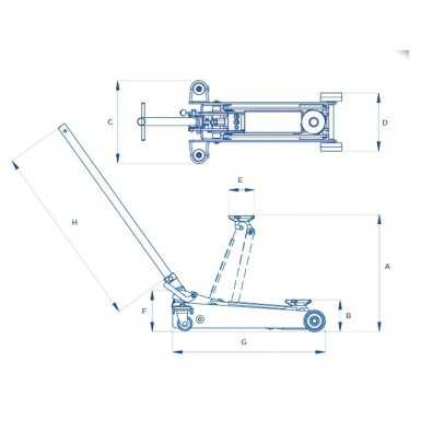 Sollevatore idraulico a carrello OMCN 112/S 2T