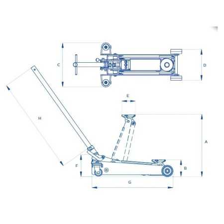 Sollevatore idraulico a carrello OMCN 112/S 2T