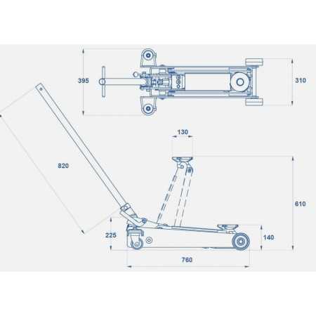 Sollevatore idraulico a carrello OMCN 256/S 2T