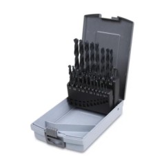 SERIE DI 19 PUNTE ELICOIDALI CILINDRICHE IN ACCIAIO HSS  ART.410/SP19   