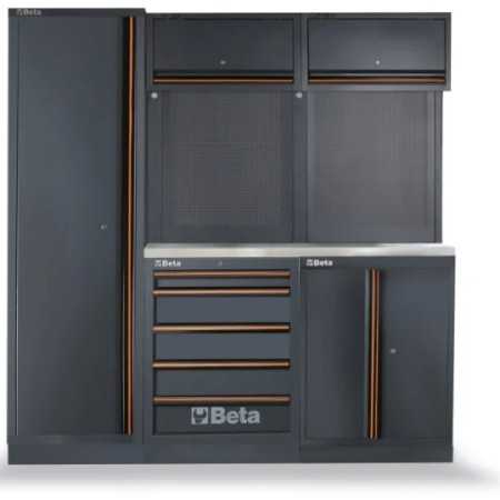 Combinazione arredo officina C45PRO 2.0 B7X con assortimento di 196 utensili universali