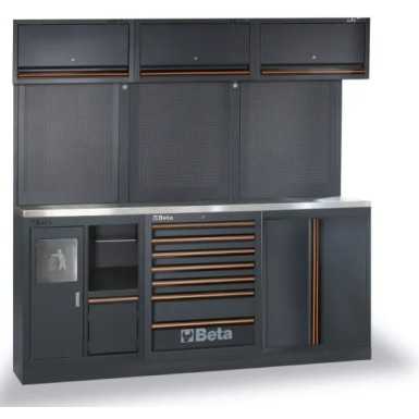 Combinazione arredo officina C45PRO 2.0 AX con assortimento di 157 utensili universali