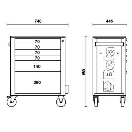 Cassettiera Porta Attrezzi Con 6 Cassetti - Beta RSC24/6