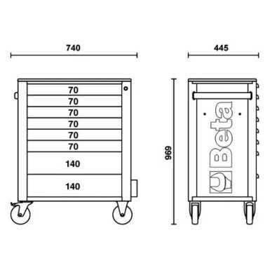 Cassettiera Porta Attrezzi Con 8 Cassetti - Beta RSC24/8