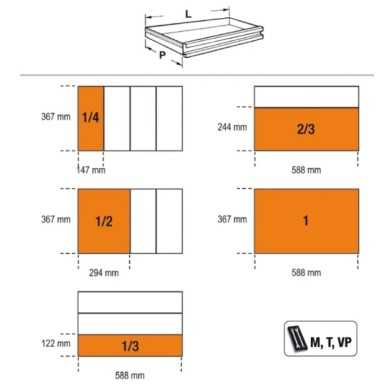 Cassettiera Mobile Con 9 Cassetti, Con Sistema Antiribaltamento, Modello Lungo - Beta RSC24AXL/9
