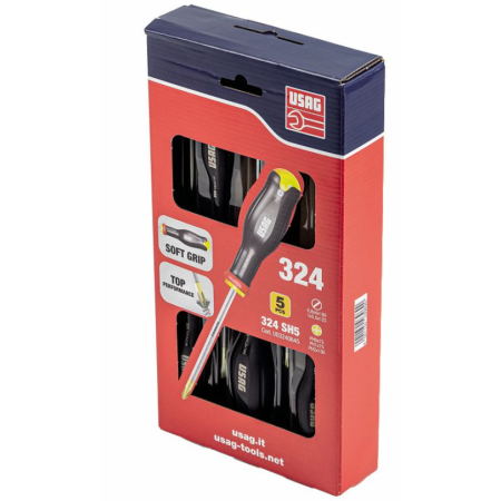 324 SH5 Serie di 5 giraviti per viti con intaglio e impronta a croce PHILLIPS® Usag