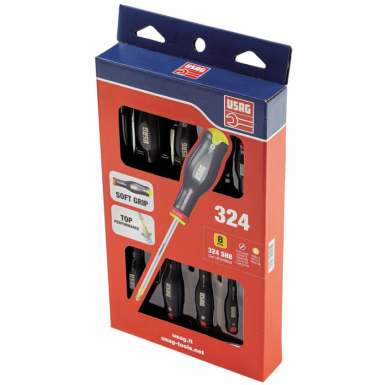 324 SH8 Serie di 8 giraviti per viti con intaglio e impronta a croce PHILLIPS® Usag