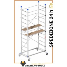 Trabattello Alluminio Ponteggio Ruote 150 Kg h 3,60mt 20694 Zeus Marchetti