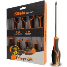 Serie di 8 cacciaviti taglio e croce Beta Morphos 1223 DP8 2