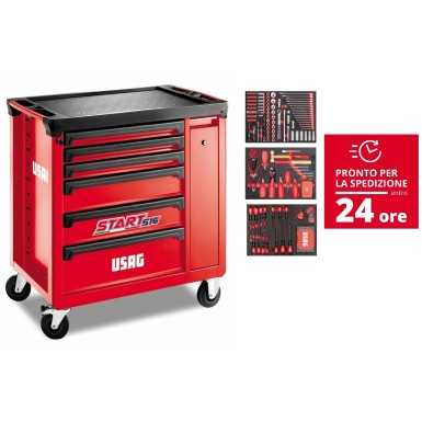 Carrello START con cassetto verticale - 6 cassetti (vuoto) 516 STB06V Usag + assortimento 295 utensili