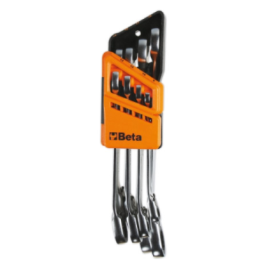 Serie di 8 chiavi combinate a cricchetto reversibile con supporto compatto Beta 142/SC8