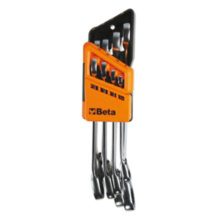 Serie di 8 chiavi combinate a cricchetto reversibile con supporto compatto Beta 142/SC8
