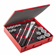 Assortimento in cassetta di lamiera con bussole esagonali ¾” (17 pz) Usag 612 3/4 EB