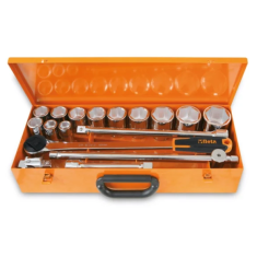 Assortimento di 12 chiavi a bussola esagonali e 5 accessori in cassetta di lamiera   art. 928A/C12