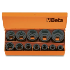 SERIE DI 12 CHIAVI A BUSSOLA MACCHINA CON ATTACCO QUADRO FEMMINA 1/2" FOSFATATE ART. 720/C12