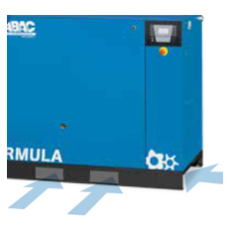 Compressore a vite ABAC Formula I 7,5kW velocità variabile su basamento, 4-13 bar