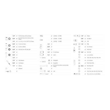 Valigetta portautensili da 132 pz c/ bussole esagonali 1/4 – 3/8 – 1/2