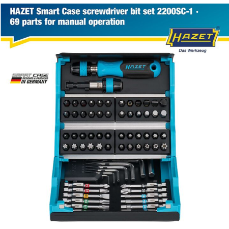 Serie di inserti (Bits) giravite 69 pz. SmartCase HAZET 2200SC-1