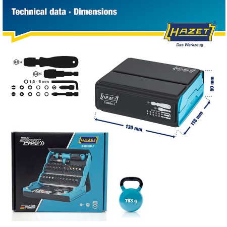 Serie di inserti (Bits) giravite 69 pz. SmartCase HAZET 2200SC-1