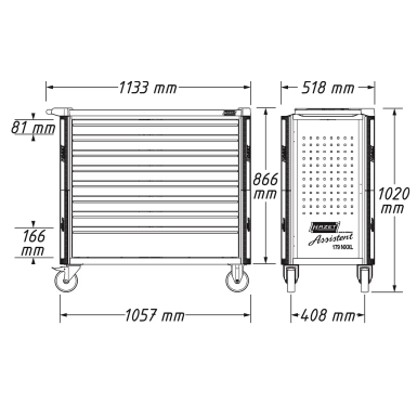 Carrello portautensili Assistent 430 utensili HAZET 179NXXL-7/430PD