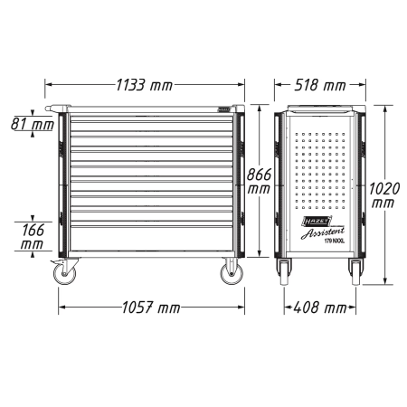 Carrello portautensili Assistent 430 utensili HAZET 179NXXL-7/430PD